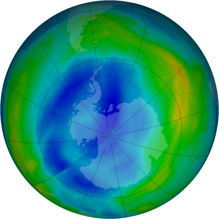 Antarctic ozone map for 04 August 1997
